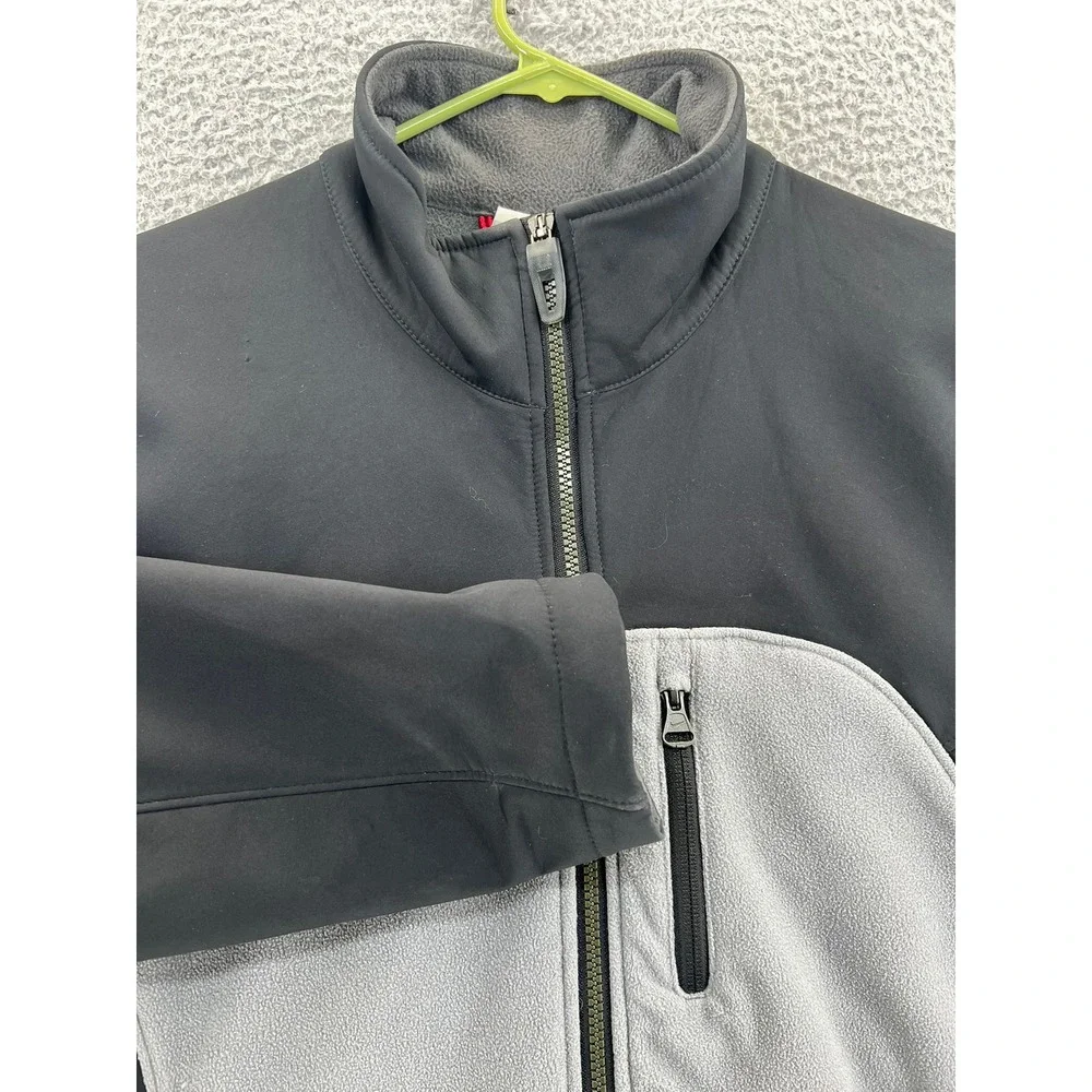 Vintage Nike Y2K Men's Fleece Jacket Black Grey Colorblock Full Zip‎ Medium